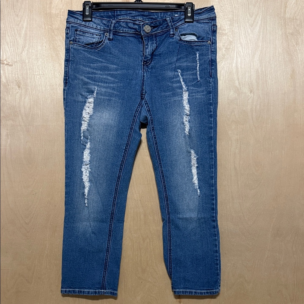 Women's Distressed Blue Jeans